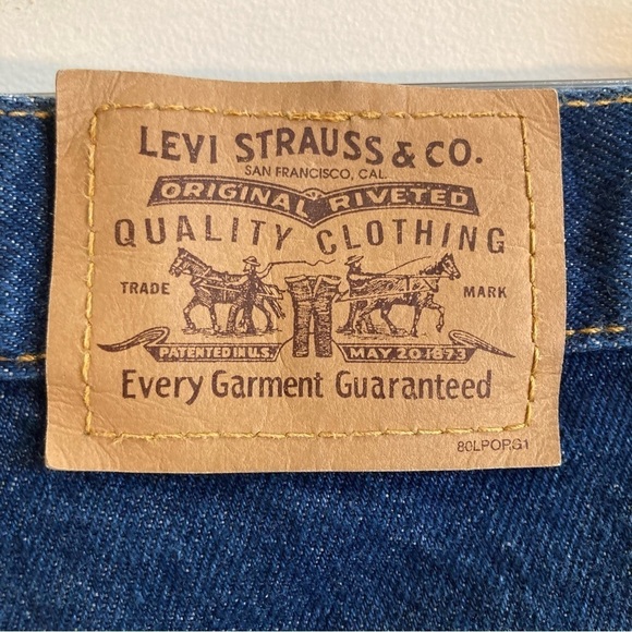 LEVI’S Sz 36 x 30 Orange Tab High Rise Classic Mid Wash Tapered  Leg Jeans - Picture 12 of 12